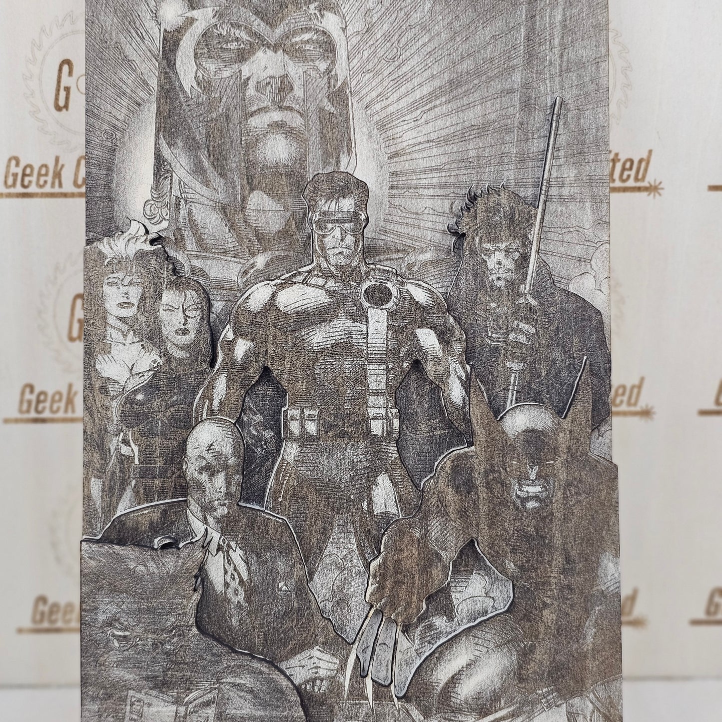 Mini Wooden X-Men Poster