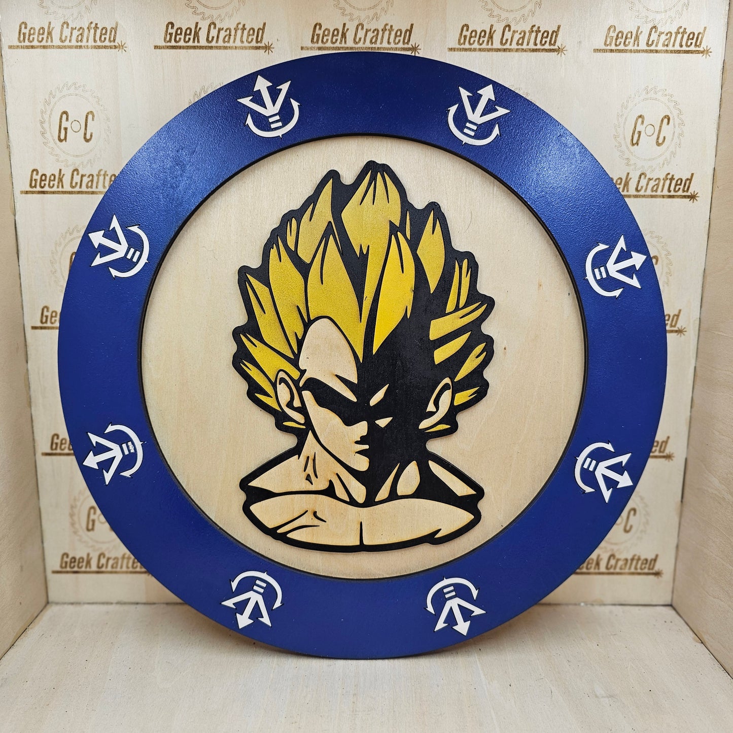 11.5" round hanging Vegeta sign