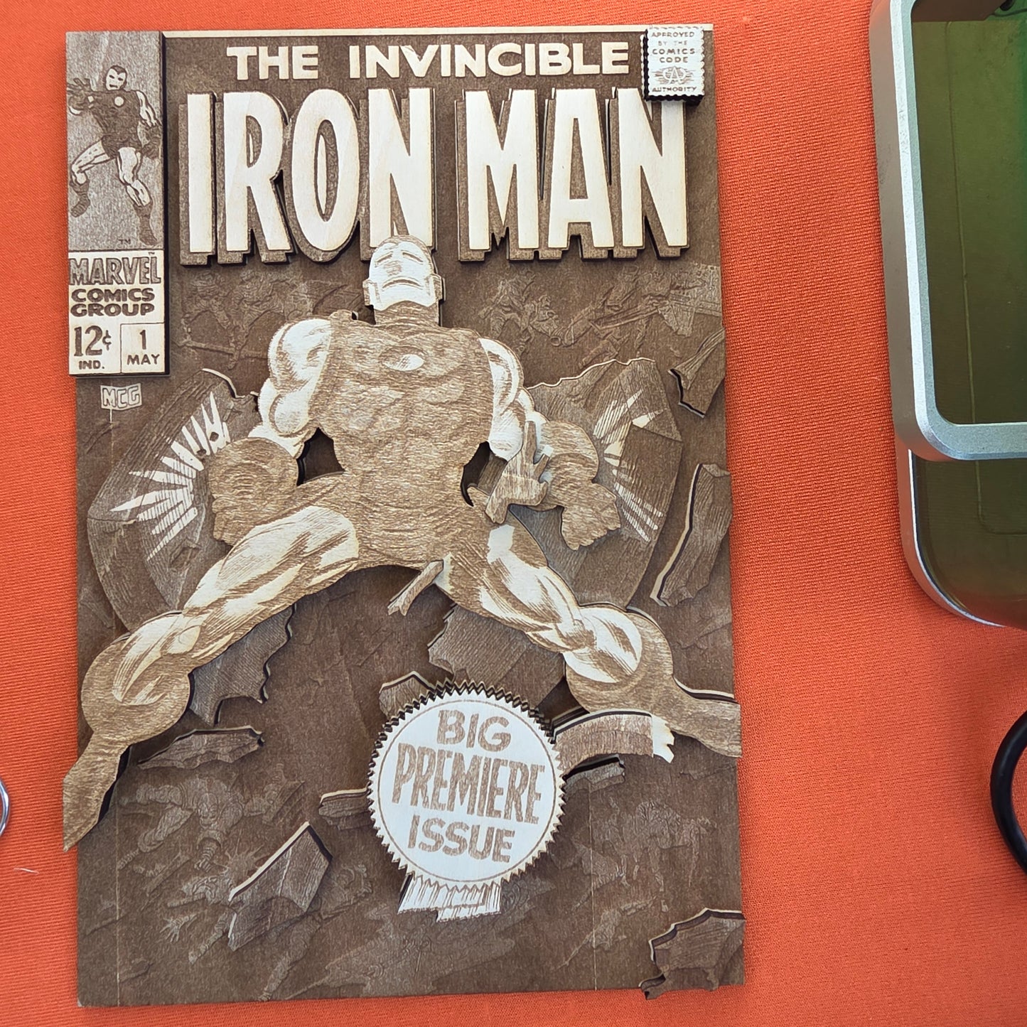 Iron Man Wooden Comic Sign