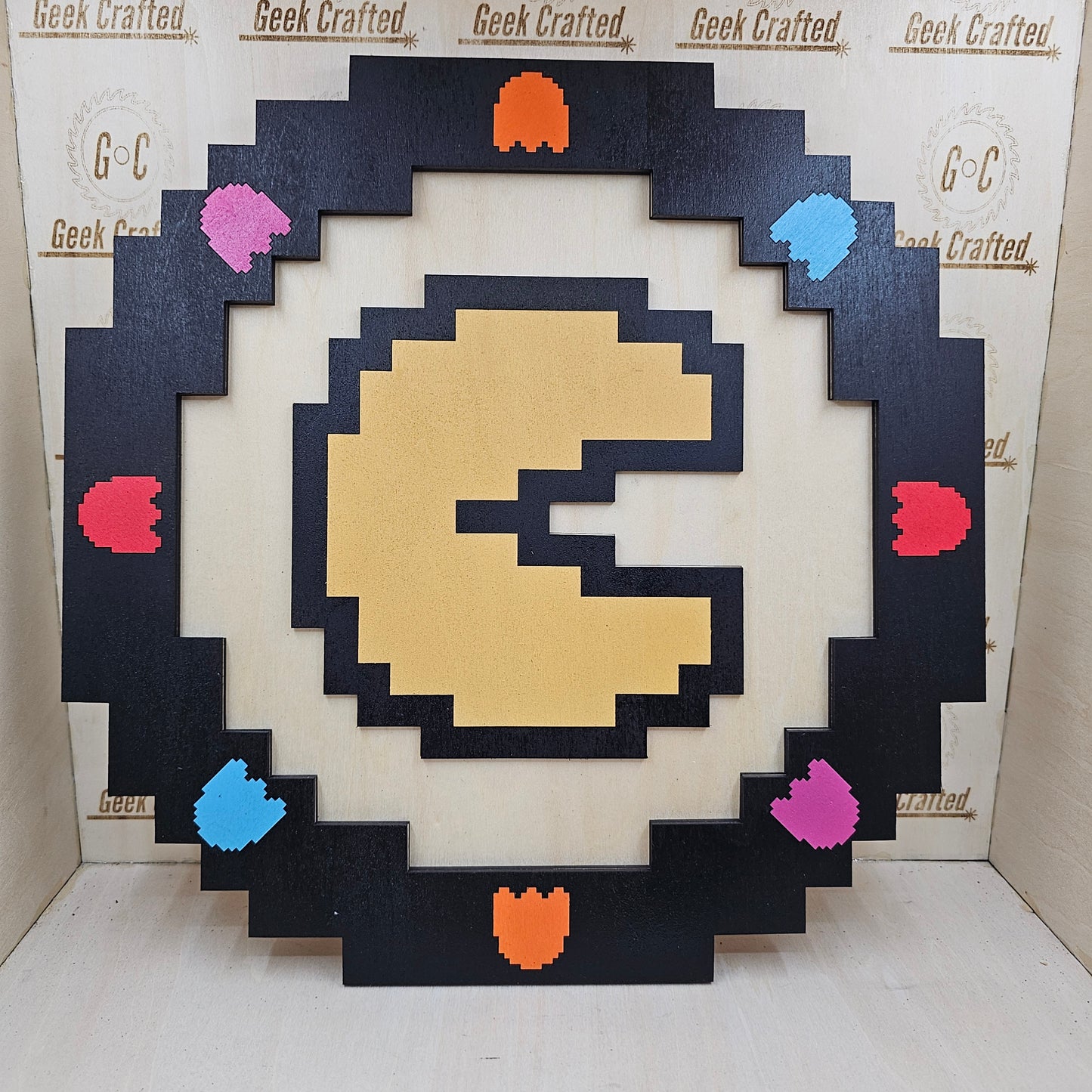 11.5" round(ish) hanging Pacman Signs