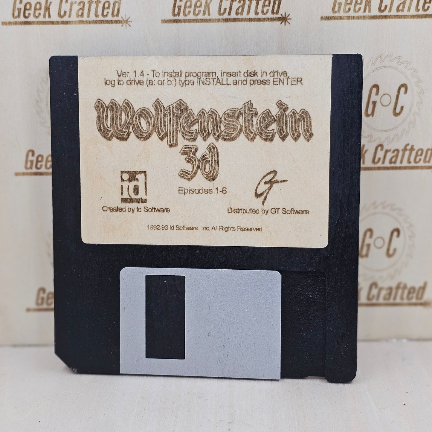 Wooden Wolfenstein 3D Floppy Disk