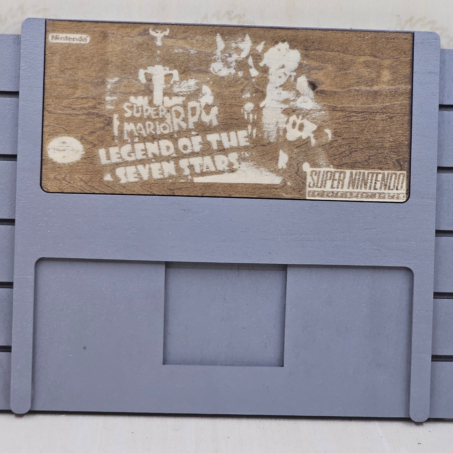 Wooden Super Nintendo Mario RPG Cartridge