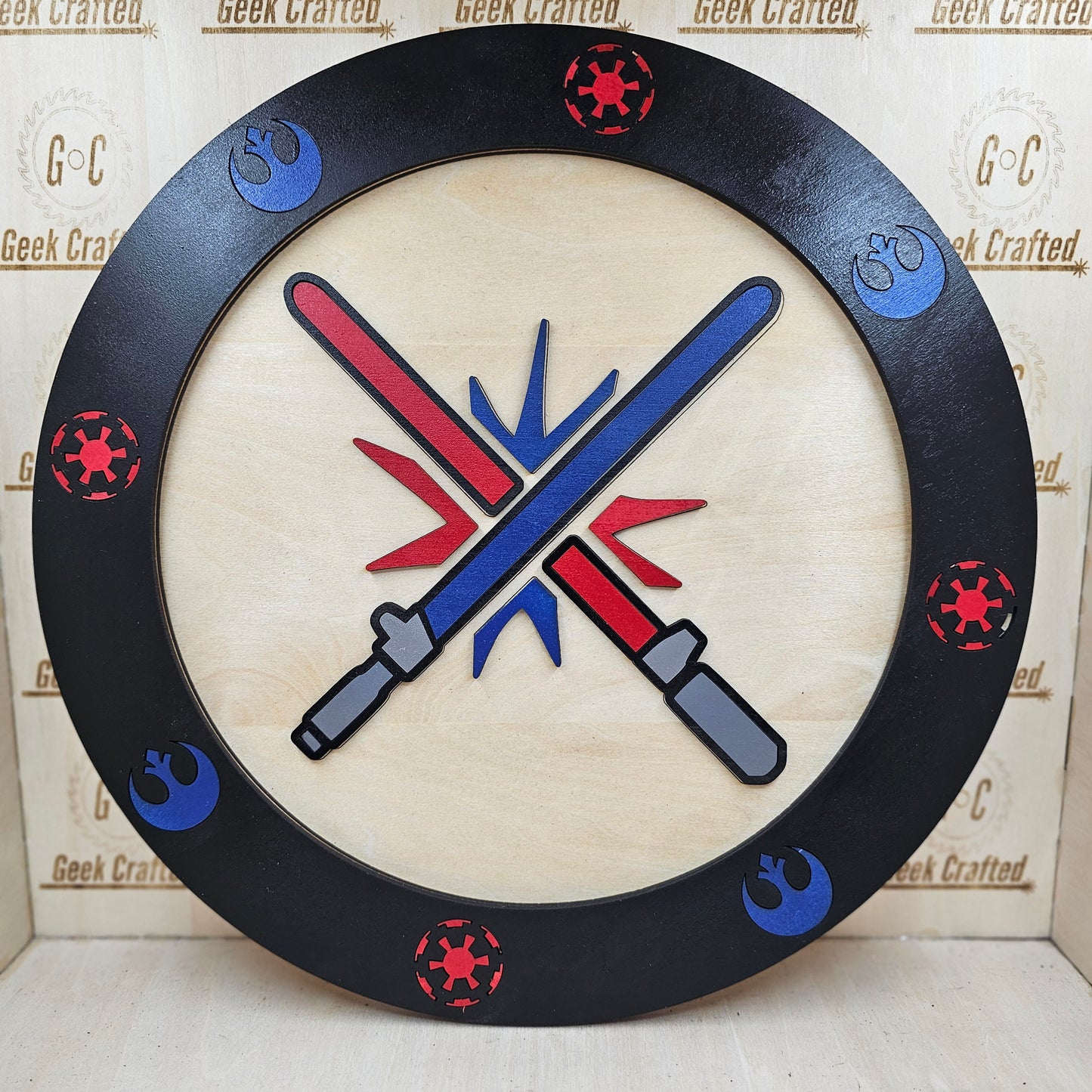 11.5" round hanging light saber sign