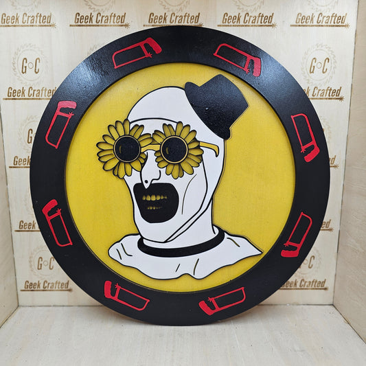 11.5" round hanging Art the Clown sign