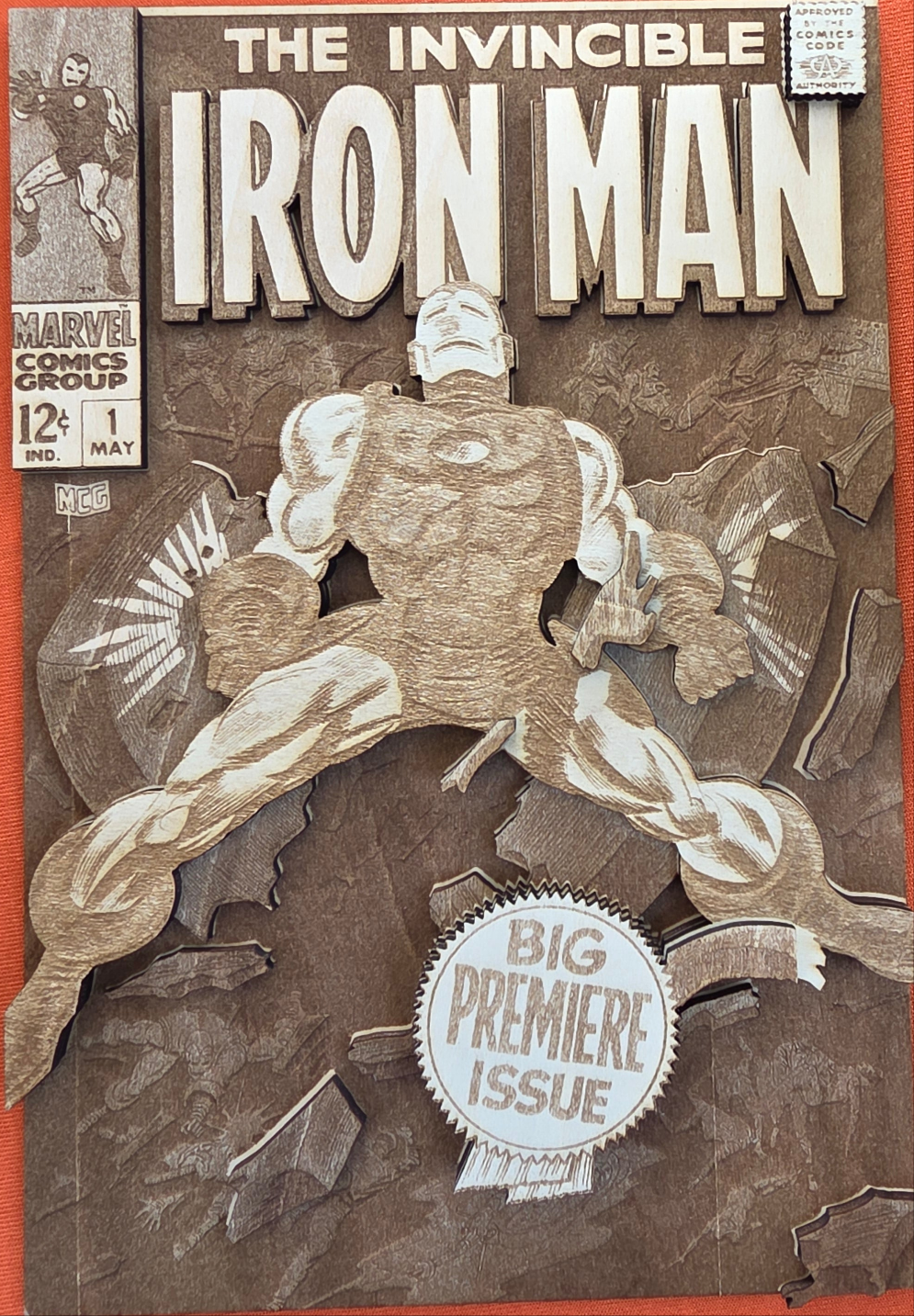 Iron Man Wooden Comic Sign