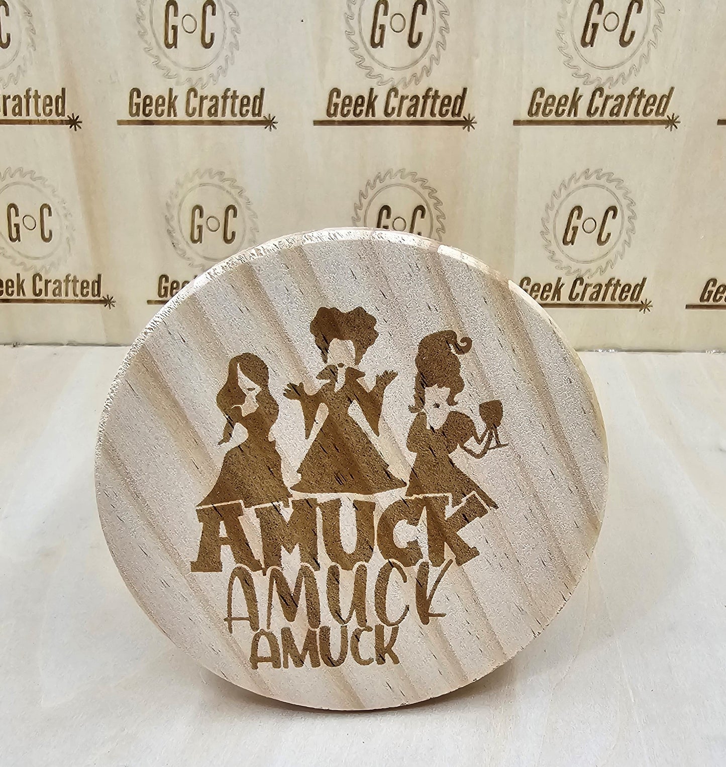 Hocus Pocus Themed 4-Inch Wooden Coasters