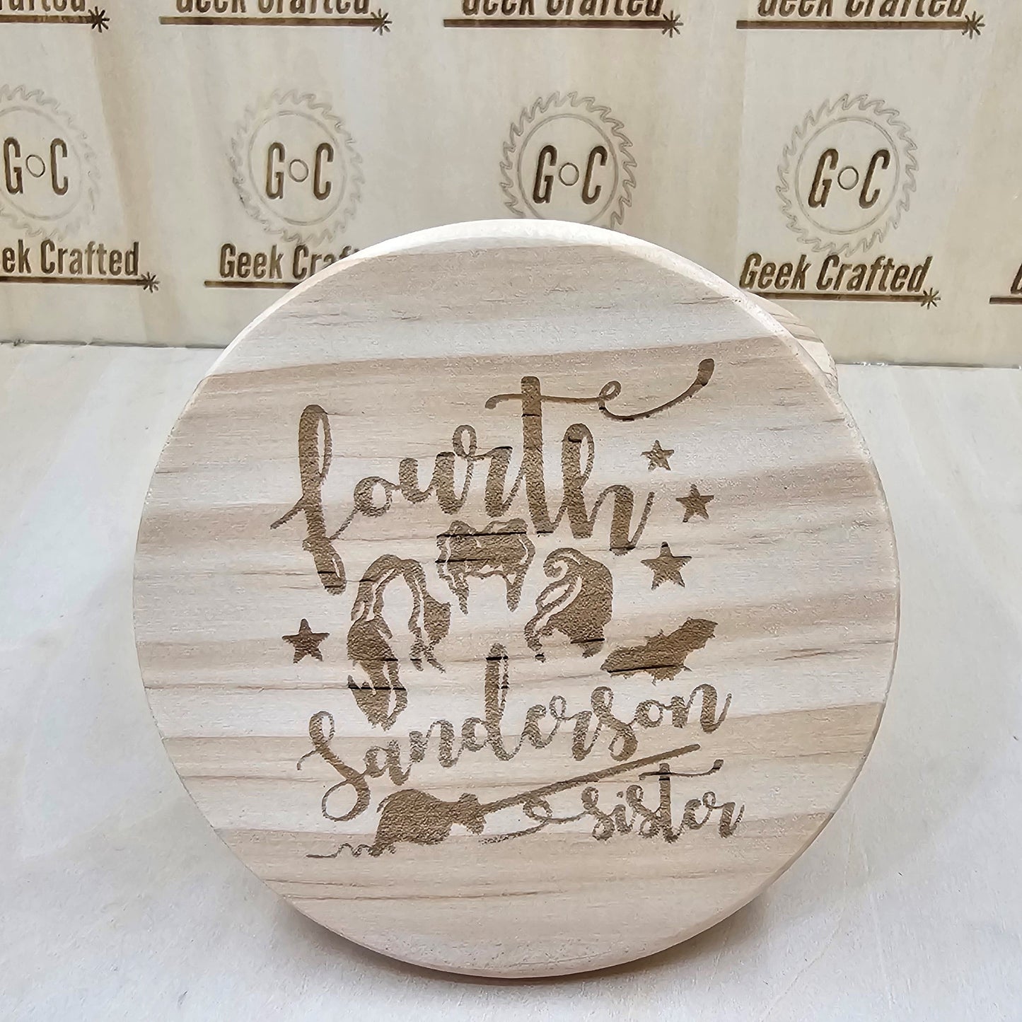 Hocus Pocus Themed 4-Inch Wooden Coasters