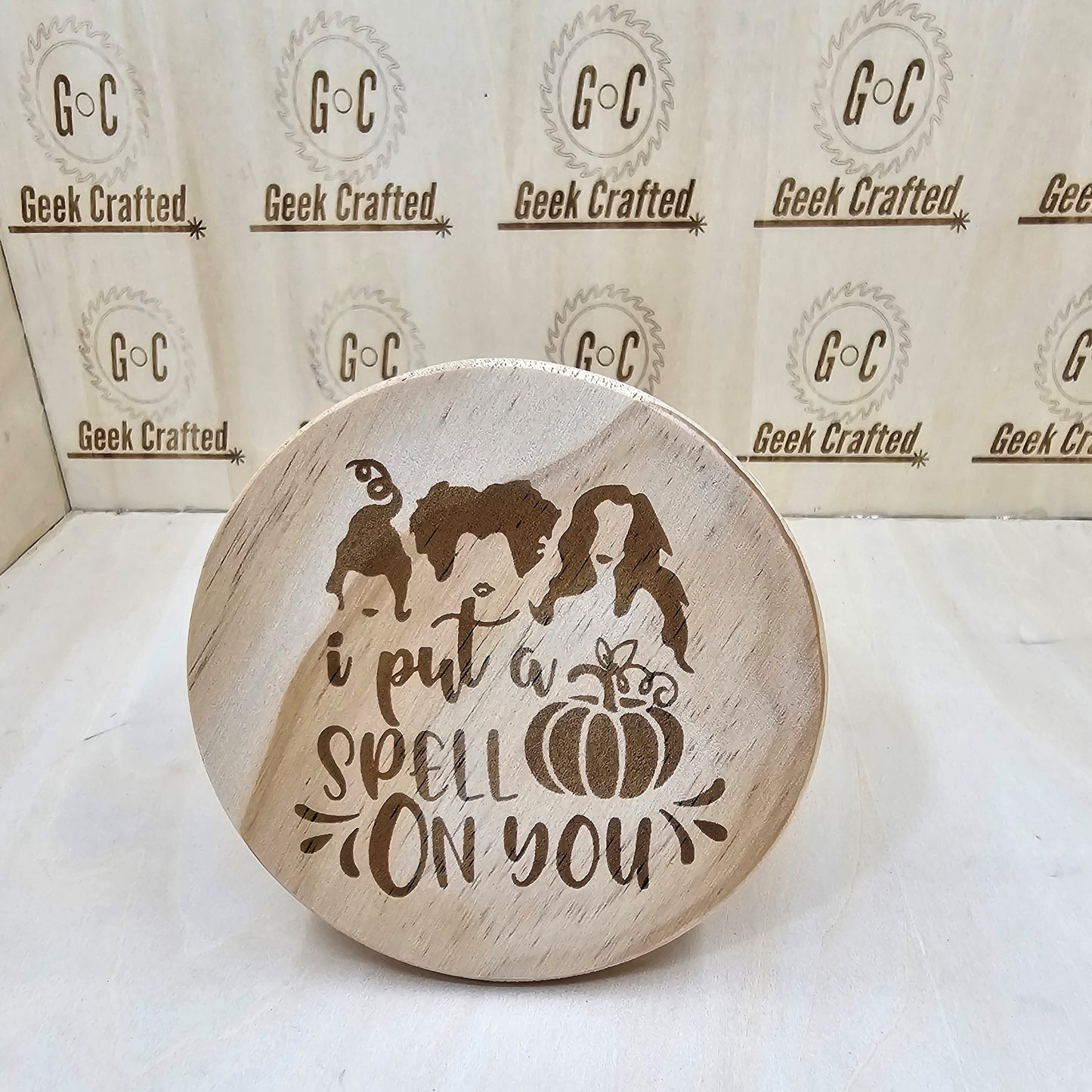 Hocus Pocus Themed 4-Inch Wooden Coasters