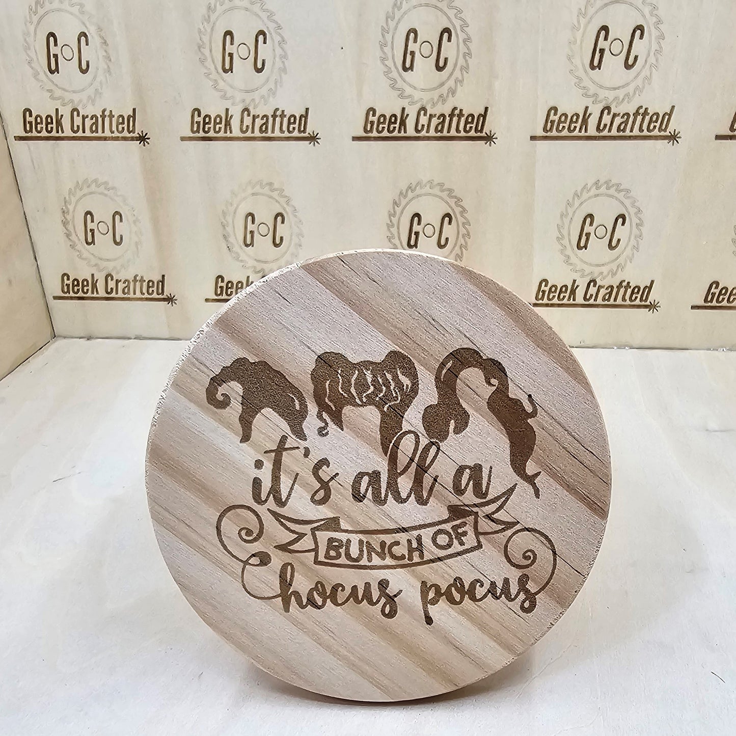 Hocus Pocus Themed 4-Inch Wooden Coasters