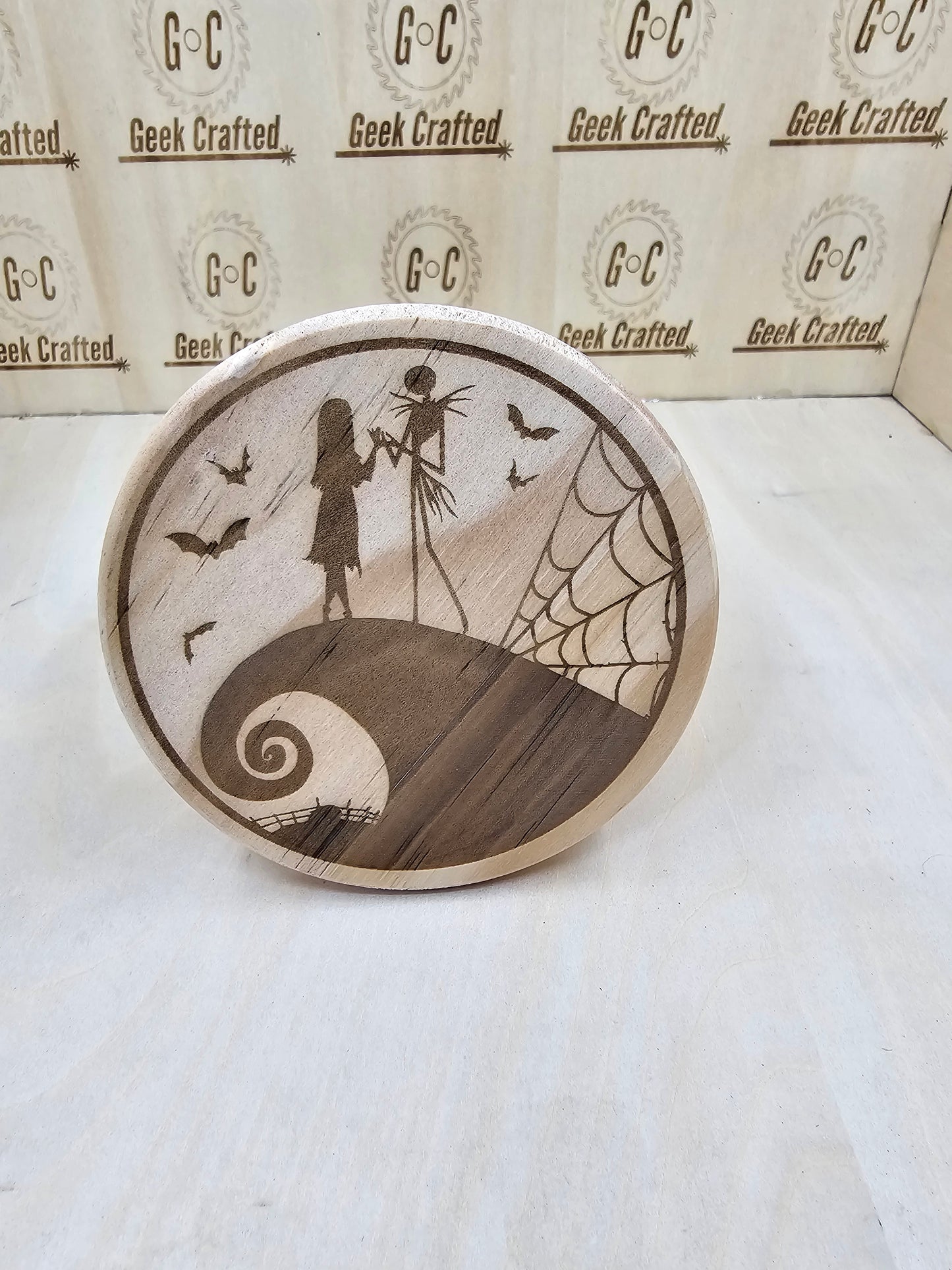 Nightmare Before Christmas Themed 4-Inch Wooden Coasters