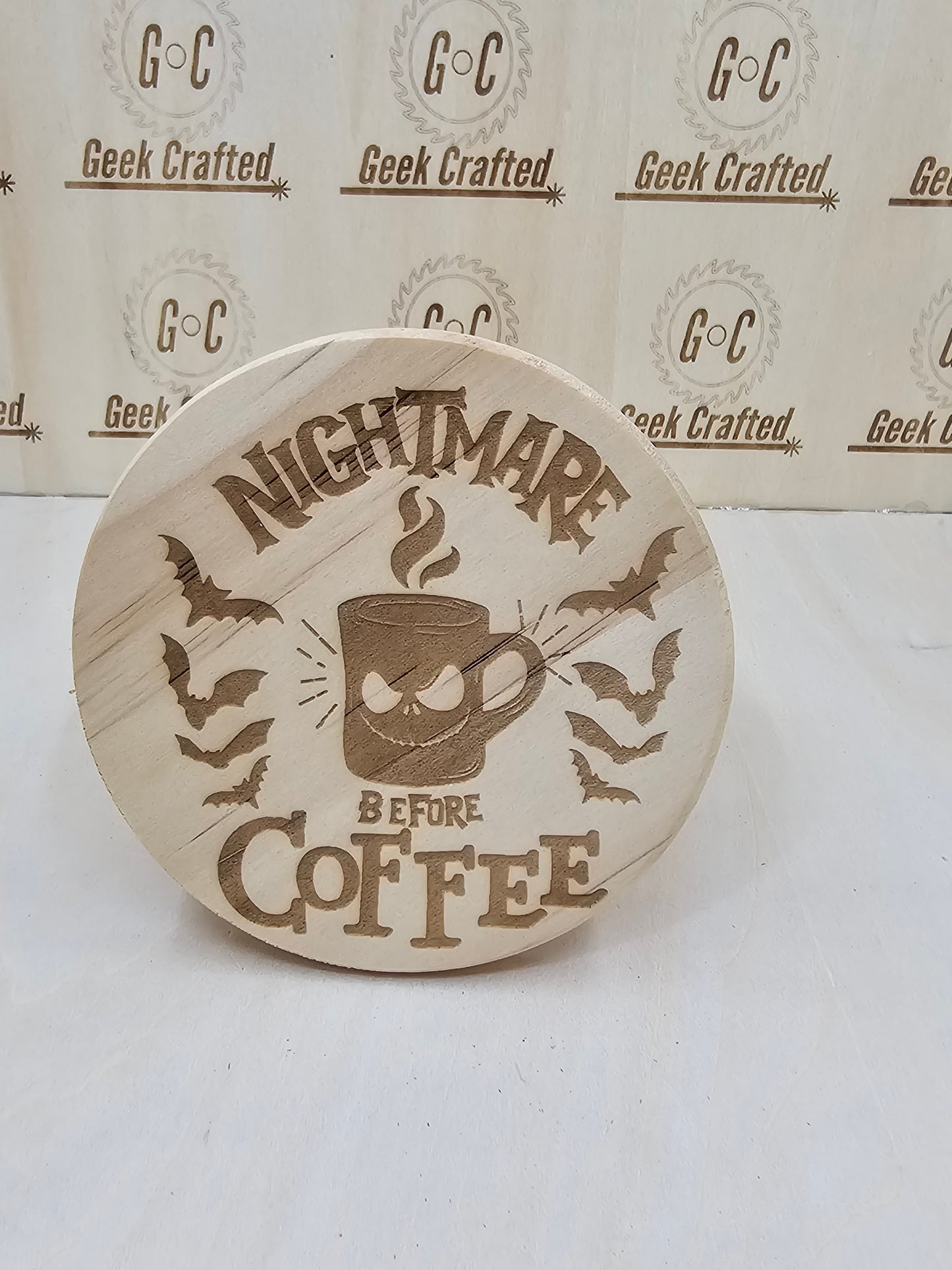 Nightmare Before Christmas Themed 4-Inch Wooden Coasters