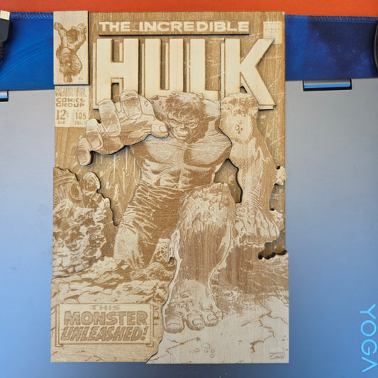 Large Hulk Wooden Comic Sign