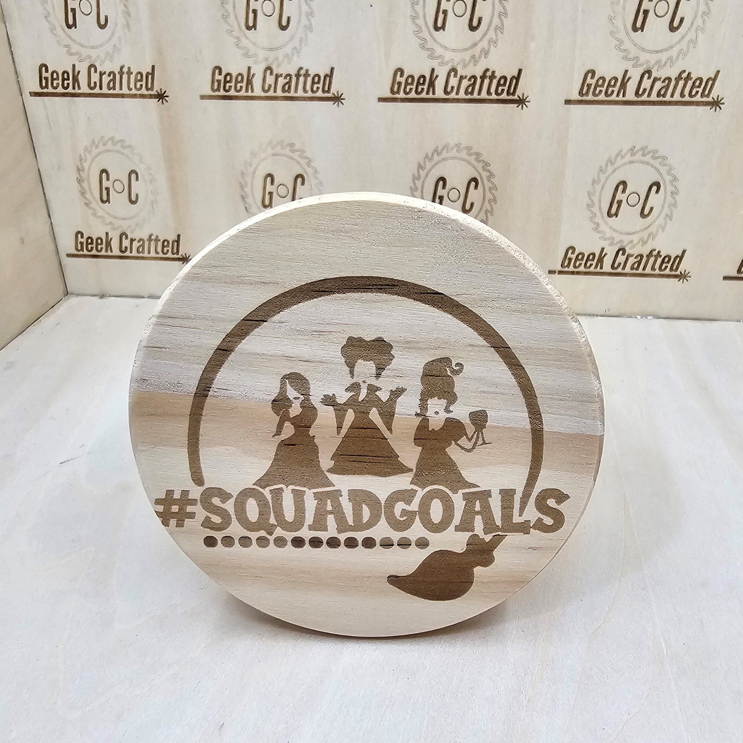 Hocus Pocus Themed 4-Inch Wooden Coasters