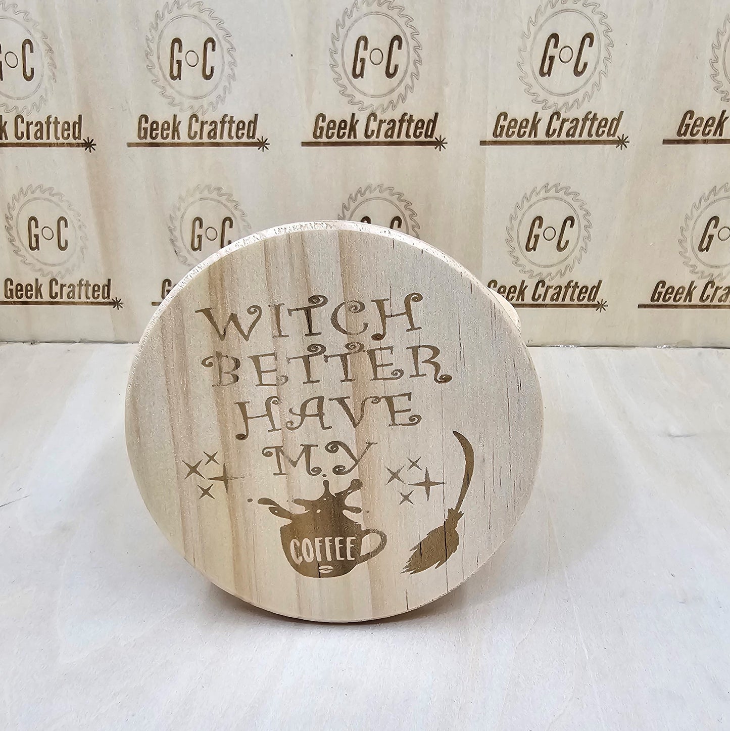 Hocus Pocus Themed 4-Inch Wooden Coasters
